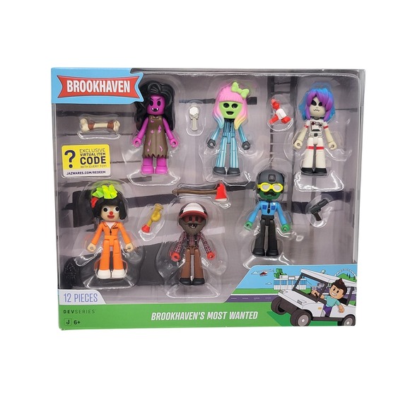 Jazwares Other - Roblox Brookhaven Most Wanted DevSeries 6 Figures 12 Pieces Code Jazwares New